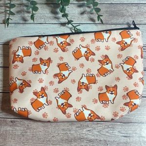 NEW
 Zippered MakeUp Cosmetics Pouch Case Bag Corgi Dogs Corgies Bouncing